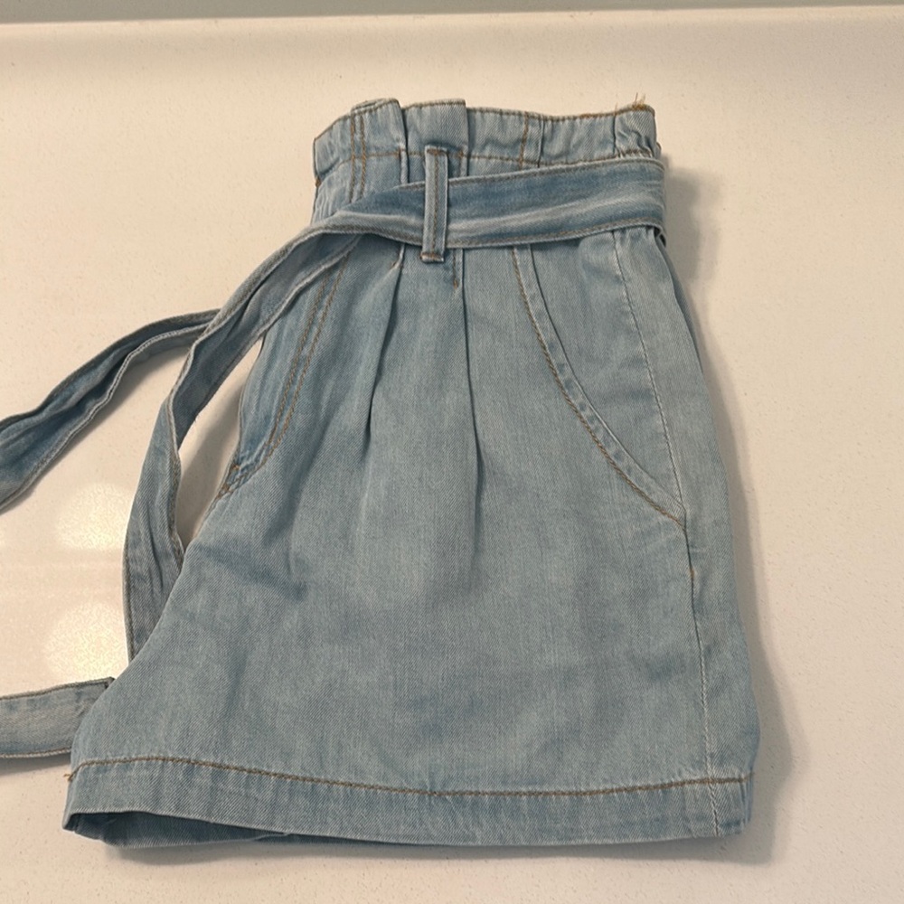 Light Blue Denim Skirt with Belt